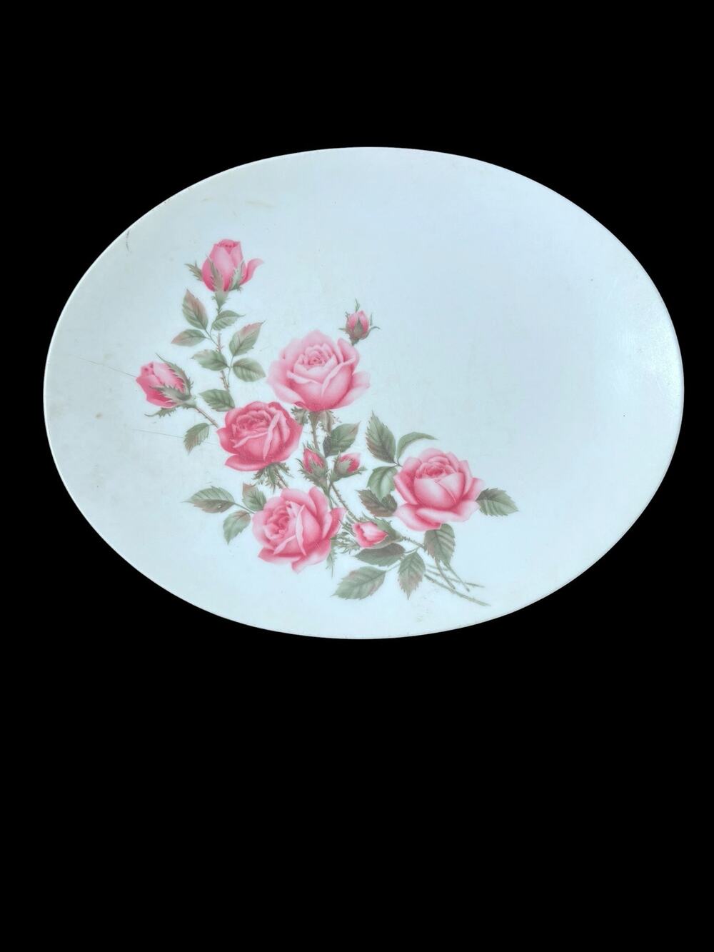 Boontonware Oval Floral Platter 12.5” x 10” Cottagecore Feminine Shabby